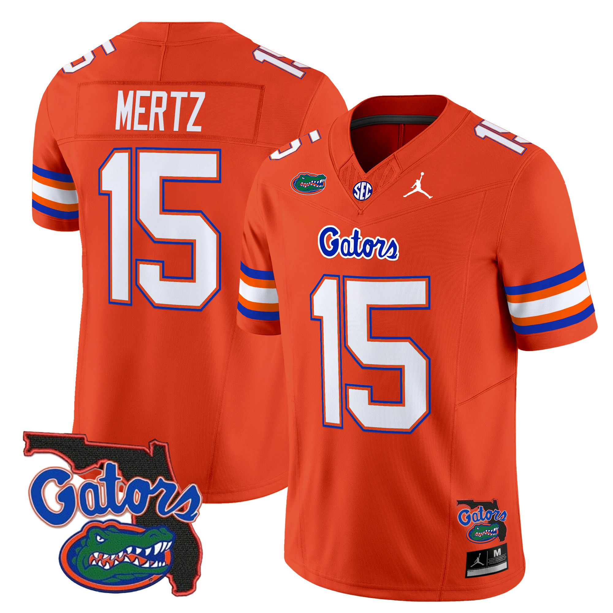 Men Florida Gators #15 Mertz Orange 2024 Florida Patch Vapor Limited NCAA Jersey->ncaa teams->NCAA Jersey